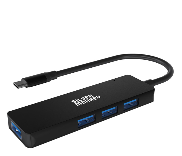 SILVER MONKEY Hub USB USB-C 4x USB 3.0 (Black) - 1055585 - zdjęcie